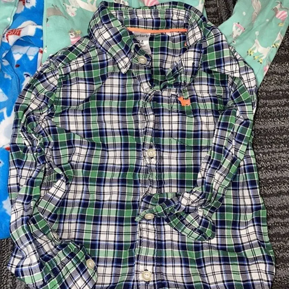24 Month Baby Clothing Bundle | 5 Piece Pajamas, Bodysuit & Plaid Button-Up